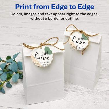 Avery Printable Blank Scallop Round Gift Tags with Sure Feed, 2.5